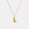 Coach Brushed Rexy Pendant Necklace In Gold