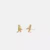 Coach Brushed Rexy Stud Earrings In Gold