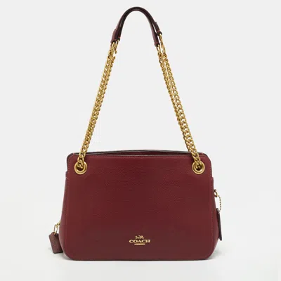 Pre-owned Coach Bryant Red Leather Convertible Shoulder Bag