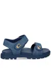 Coach Brynn Denim Touch-strap Sandals In Blue