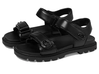 Coach Brynn Leather Sandal In Black