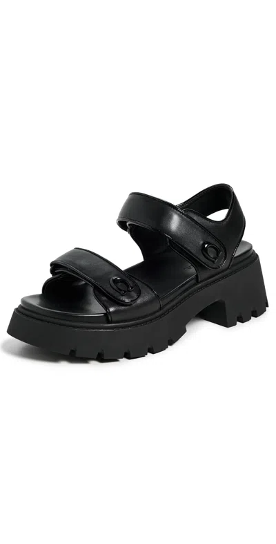 Coach Brynn Platform Sandals Black