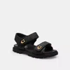 Coach Brynn Textured-strap Sandals In Black