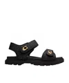 Coach Brynn Textured-strap Sandals In Black