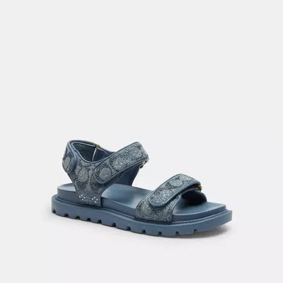 Coach Brynn Sandal In Crystal Signature Denim In Blue