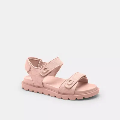 Coach Brynn Sandal In Signature Canvas In Pink