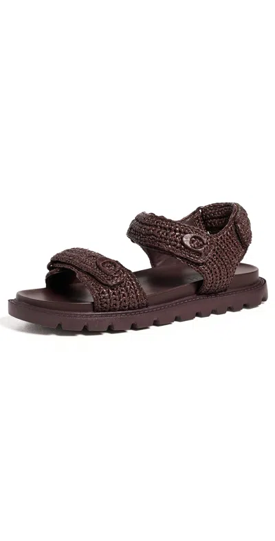 Coach Brynn Sandals Maple Raffia