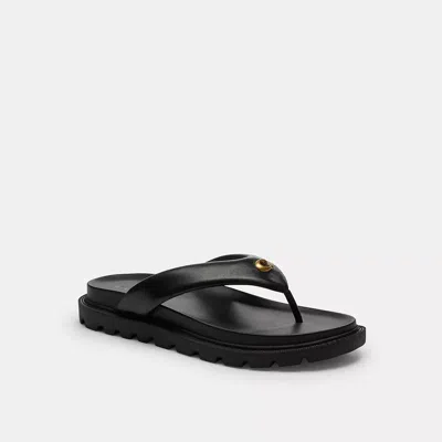 Coach Brynn Thong Sandal In Black
