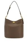Coach Willow Grained Leather Bucket Bag In Brown