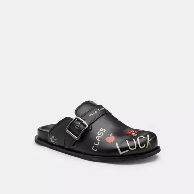 Coach Buckle Clog With Sketch Print In Black
