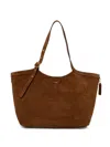 Coach Buckle-fastening Suede Tote Bag In Brown