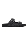 Coach Buckle Strap Sandals In Black