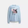 Coach Bunny Graphic Intarsia Crewneck Sweater In Blue