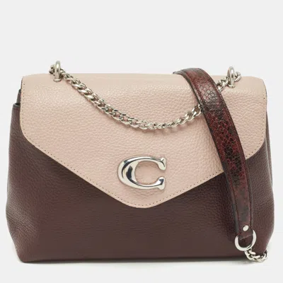 Pre-owned Coach Burgundy/pink Leather Tammie Shoulder Bag