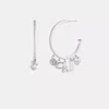 Coach Butterfly And Rexy Charm Hoop Earrings In Gray