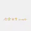 Coach Butterfly And Star Mismatch Earrings Set In Yellow
