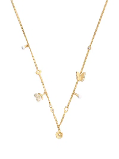 Coach Butterfly-charm Necklace In Gold