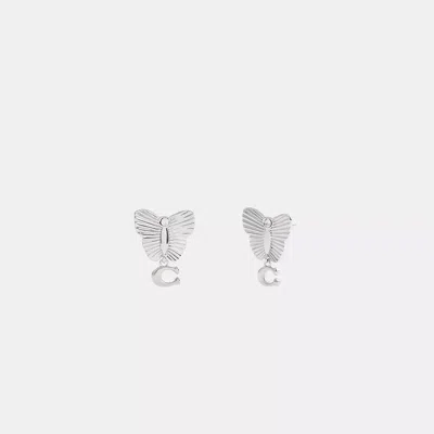 Coach Butterfly Drop Earrings In Silver