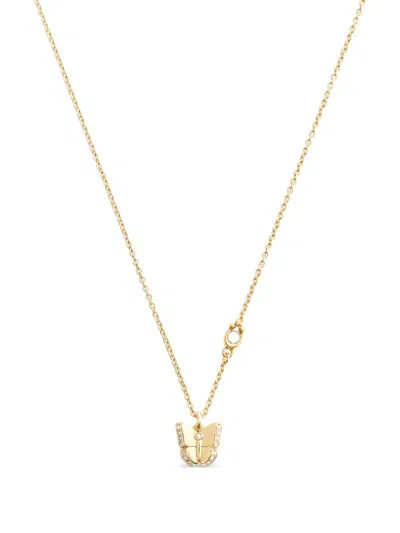 Coach Butterfly-pendant Necklace In Gold