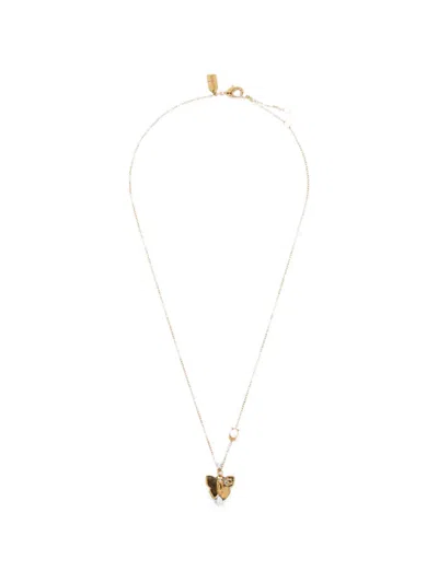 Coach Butterfly Pendant Necklace In Gold