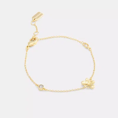 Coach Butterfly Stone Linear Bracelet In Yellow