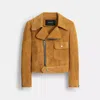 Coach Buy Now Asymmetrical Suede Jacket In Brown