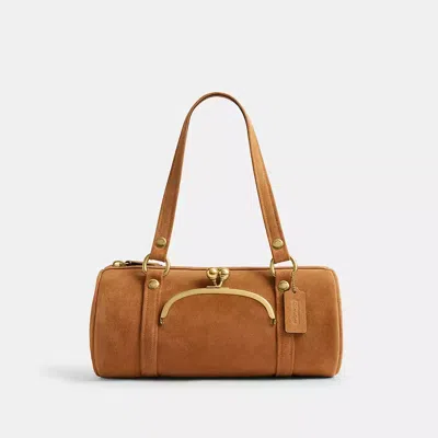 Coach Buy Now Kisslock Barrel Bag In Brown