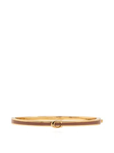 Coach C-buckle Metal Bracelet In Gold