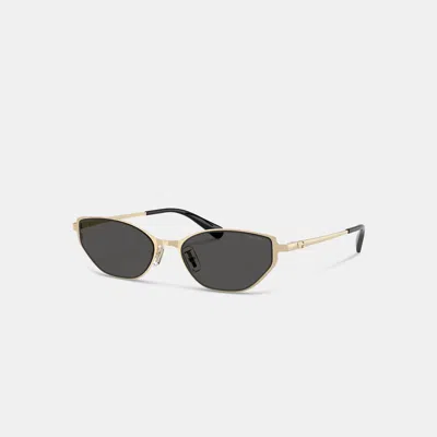Coach C Hardware Cat Eye Sunglasses In Shiny Gold