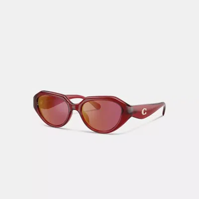 Coach C Hardware Geometric Sunglasses In Burgundy