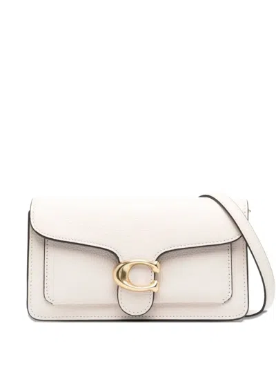 Coach C Hardware Leather Clutch Bag In Neutral