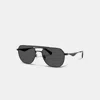 Coach C Hardware Metal Navigator Sunglasses In Black