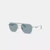 Coach C Hardware Metal Navigator Sunglasses In Blue