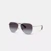 Coach C Hardware Metal Pilot Sunglasses