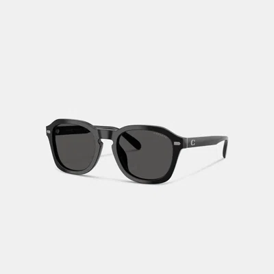 Coach C Hardware Round Sunglasses In Black