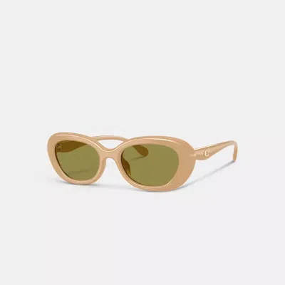 Coach C Hardware Round Sunglasses In Nude