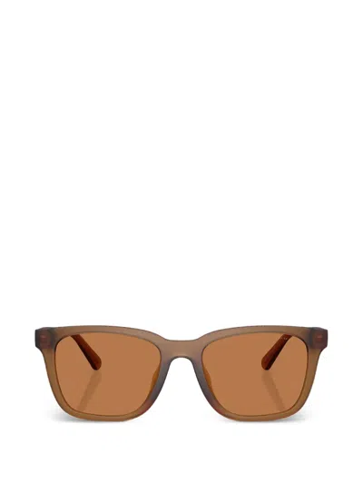 Coach C Hardware 纹理方框太阳眼镜 In Brown