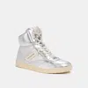 Coach C202 High Top Sneaker In Grey/silver