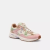 Coach C301 Sneaker With Tea Rose In Soft Pink/multi