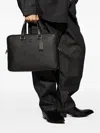 Coach Caden Top Handle Leather Briefcase In Black
