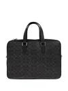 Coach Caden Zip Patterned Briefcase In Black