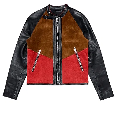 Pre-owned Coach Cafe Racer Leather Motorcycle Jacket In Black