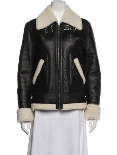 Pre-owned Coach Calf Leather Coat In Black