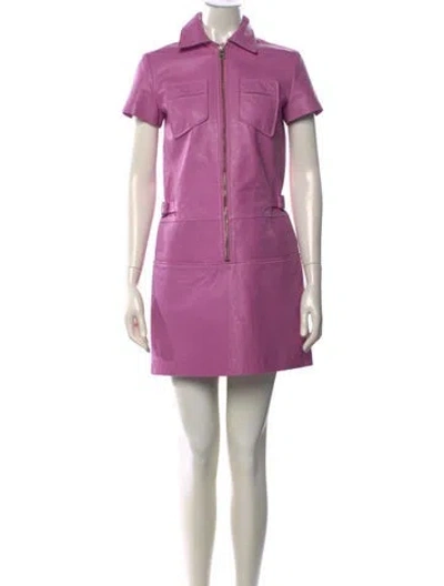 Pre-owned Coach Calf Leather Mini Dress In Purple