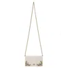 Coach Callie Foldover Chain Clutch With Metal Tea Rose In White Leather In White