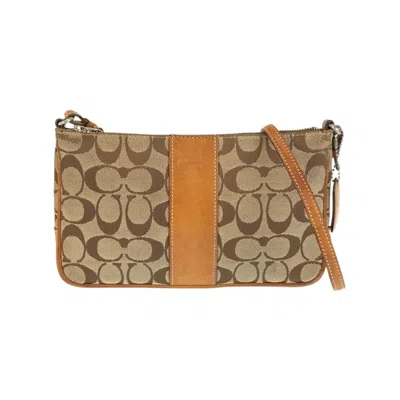 Pre-owned Coach Camel Canvas Leather Shoulder Bag () In Multi