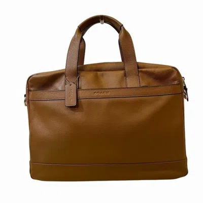 Pre-owned Coach Camel Leather Briefcase Tote Bag ()