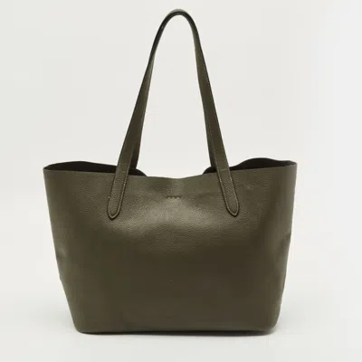 Pre-owned Coach Cameron Army Green Leather Tote