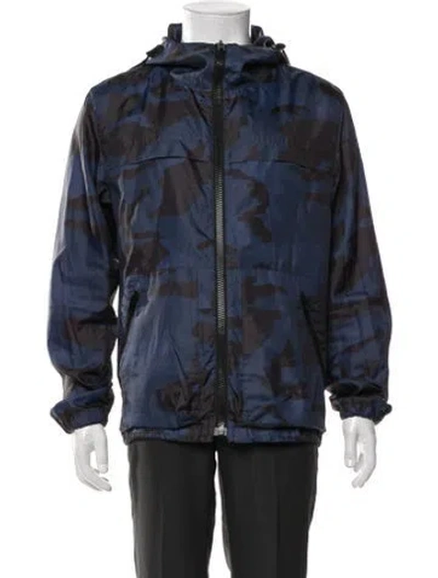 Pre-owned Coach Camouflage Print Jacket In Blue