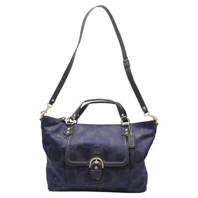 Coach Campbell Izzy Monogram Tote Bag In Navy Blue Canvas